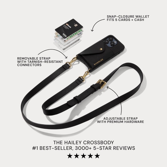 Bandolier Hailey Crossbody IPhone 14 Pro Case in Black/Pewter - Picture 2 of 8